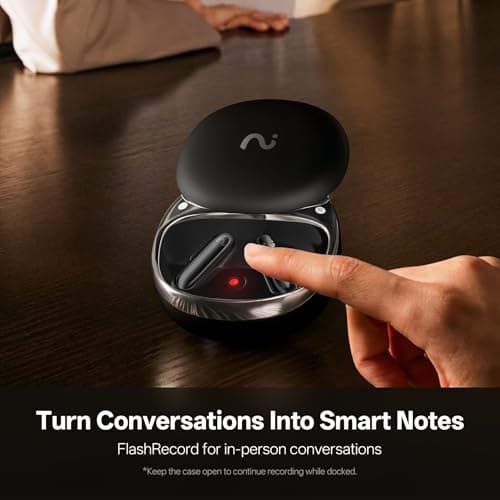 viaim RecDot Voice Recorder Earbuds: Professional AI Note Taker for Meetings, Calls & Lectures. Transcribe & Summarize, 78 Languages, 48dB Hybrid ANC AI Assistant for Deep Work, AES-256 Secure, Black - Thumbnail 4