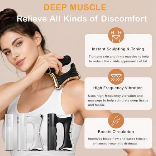 AMAWIN Heated Muscle Scraper Tool –Electric Fascia Knife Massager Heating and Vibration, Muscle Scraper Tool, Body Gua Sha Massage Tool,Fascia Tool Massage Tools for Deep Tissue (Black) - Thumbnail 5