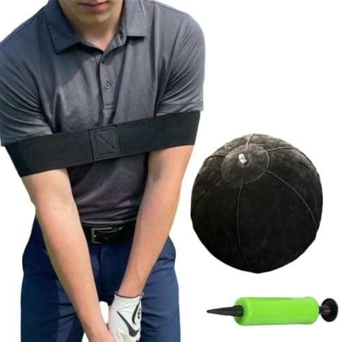 Crilano Golf Swing Trainer, Golf Training Ball for Men Inflatable with Inflator Pump Assist Golf Swing Trainer Golf Swing Assistant for Beginner - Image 1