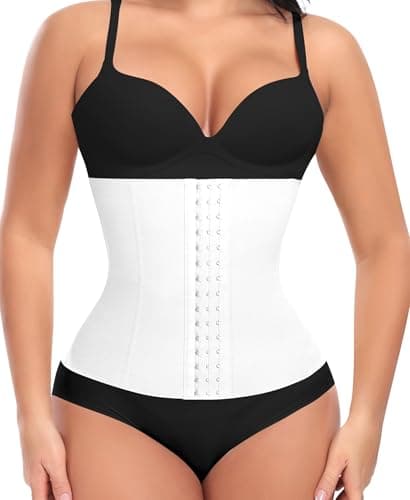 Ganado Waist Trainer for Women Corset Shapewear Tummy Control Waist Cincher Underbust Postpartum Girdle Body Shaper (#2 White(28CM), S) - Image 1