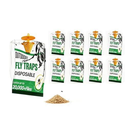 9 Pack Disposable Fly Traps Outdoor Hanging Add Water - Portable Fly Catcher Outdoor Flying Insect Trap Fly Traps for Ranch/Barn/Patio/Campsite - Image 1