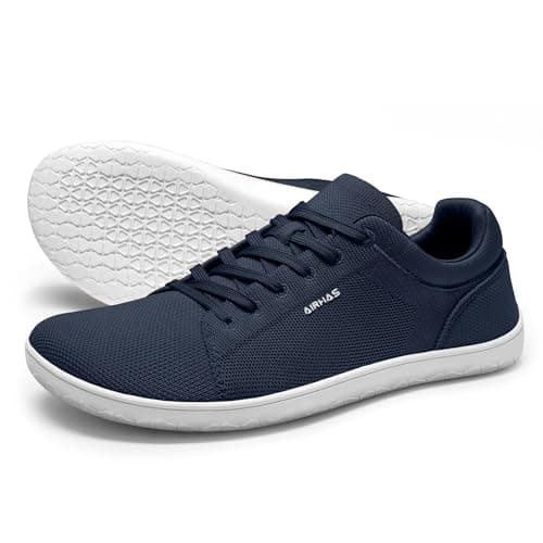 AIRHAS Mens Barefoot Shoes Lightweight Walking Shoes Wide Toe Box Flexible Zero Drop Sneakers for Men Summer Minimalist Casual Shoes(Navy,7.0) - Image 1