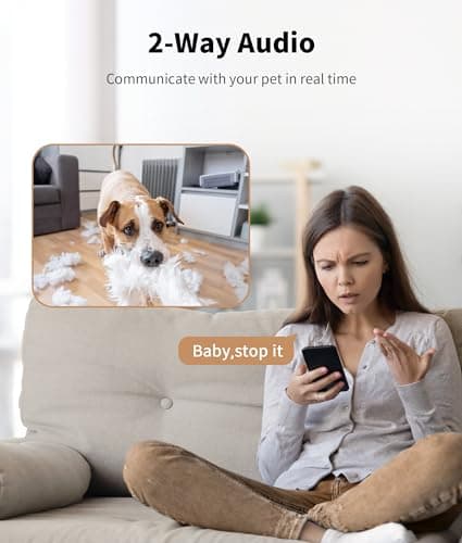 TKENPRO 2K Pet Camera Treat Dispenser, 360°View Dog Camera with Phone App, 5G&2.4G WiFi 2-Way Talk Pet Cam Indoor for Cats Remote Treat Tossing, Motion Alerts, Auto Tracking - Thumbnail 5