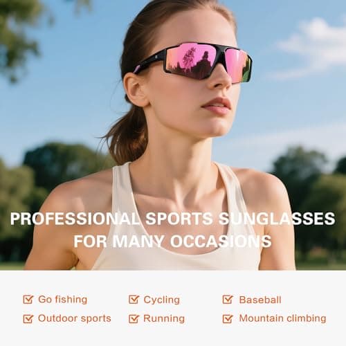 suoso Polarized Sports Sunglasses Men: UV400 Running Sunglasses for Women, Lightweight Fishing Baseball Cycling Glasses TR90 - Thumbnail 2