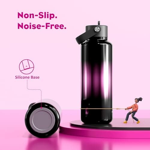 POWCAN 18 oz Insulated Water Bottle with Straw: Cold for 24H, Lightweight, Flex Cap, Stainless Steel Kids Water Bottle for Sport, Outdoors, Adventure, Biking, Hiking, Trekking, Travel (Neon Night) - Thumbnail 6