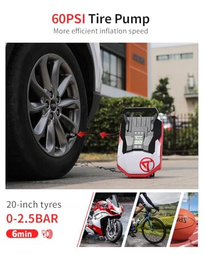GICLE Paddle Board Pump Electric, 12V DC Car Pump for Inflatable SUP with Dual Stage Fast Inflation & Auto-Off, Portable Air Pump for Boat, Kayak, Air Mattress, Tents-6.5 Mins to 12PSI(DC12V 60PSI) - Thumbnail 3