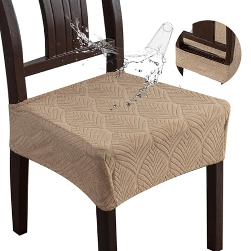YUEANG Removable and Washable Seat Covers for Dining Room Chairs Set of 2 - Waterproof Stretch Chair Seat Slipcovers, No Back Covers - Image 1