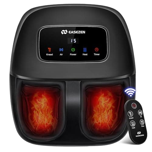 EaseZen Foot Massager Machine with Heat, Shiatsu Foot Massager with Remote, 2026 Upgraded Deep Kneading, for Plantar Fasciitis, Neuropathy, Birthday Gifts for Women Mom Men Dad, Up to Foot Size 14 - Image 1