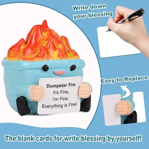 TTDOM Dumpster Fire Desk Accessories New Job Gifts for Coworker Boss Gifts for Women Social Worker Appreciation Gifts Dumpster Fire Cute Office Decor - Thumbnail 5