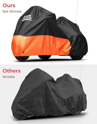 KEMIMOTO Heavy Duty 420D Waterproof Motorcycle Trike Cover with Antenna Opening 3 Wheel Cover Compatible with Trike Models Freewheeler, Tri Glide Outdoor All Weather Protection from Dust Sunlight Rain - Thumbnail 6