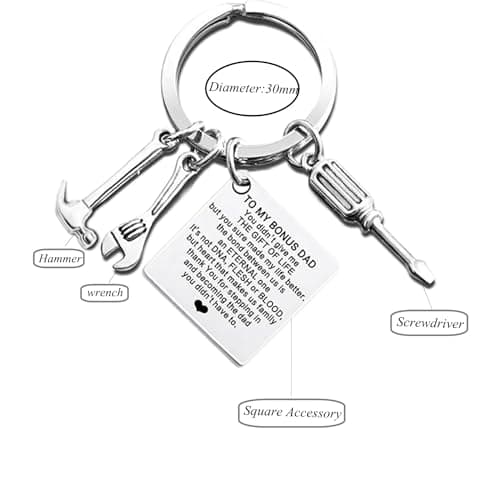 Personalized Father's Day Gifts for Dad Stepdad,Funny Dad Keychain from Daughter/Wife,Cool Keychain for Men,Dad Birthday Gifts - Thumbnail 5