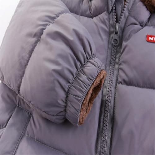 JiAmy Baby Winter Fleece Coat Kids Boys Jacket Outwear Girls Padded Clothes Grey 5-6 Years - Thumbnail 6