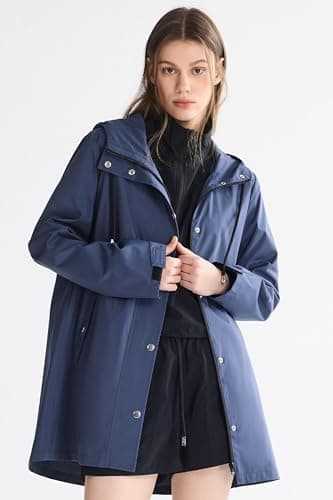 Orolay CHIIONE Women's Waterproof Long Rain Jacket Hooded Windbreaker Trench Coat Lightweight Packable Raincoat for Travel Outdoor - Thumbnail 6