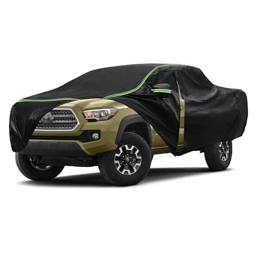 YIONCIO Car Cover for Toyota Tacoma Pickup Truck 2005-2023 – Durable 210D Oxford Fabric, Waterproof & UV-Resistant, All-Weather Protection with Windproof Straps and Reflective Details