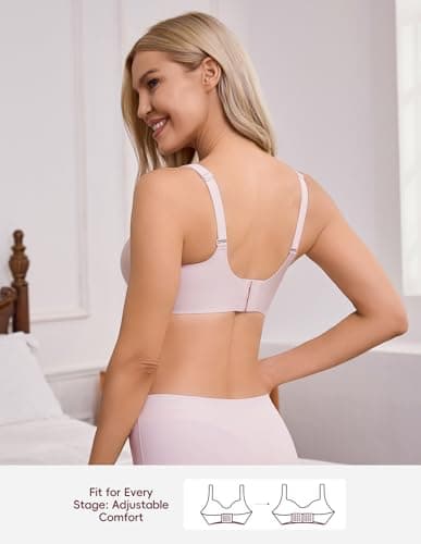 BRATUC Breastfeeding Bras for Women Support Seamless Wireless Maternity Nursing Bra Soft Comfortable Pregnancy Sleep Bralette X-Large Purple - Thumbnail 5