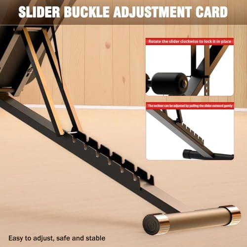Heavy Duty 1000LBS Adjustable Weight Bench, 14-In-1 Multi-Functional Incline Decline Flat Bench Press, Foldable Full Body Dumbbell Workout Bench for Home Gym Weight Training, Sit Ups, Space-Saving Fitness Equipment - Thumbnail 5
