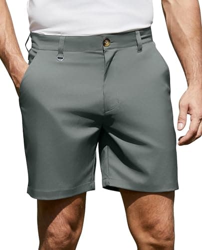 CoozySphere Green Golf Shorts Men's Dress Short Shorts with Pockets for Athletic Hiking Men 7"