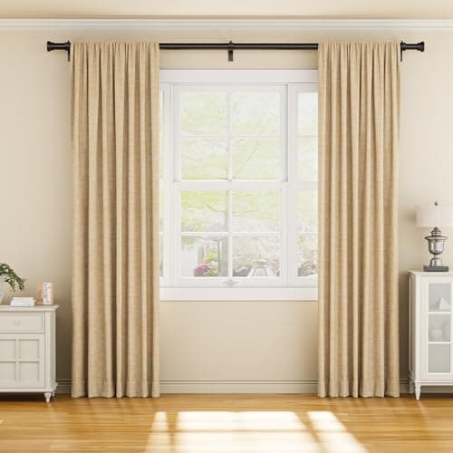 YaFex Curtain Rods 2 Pack 32-118 Inch, Heavy Duty 1 Inch Curtain Rod, Black Long Adjustable Window Treatment Rods,Modern Design, Easy Installation - Thumbnail 2