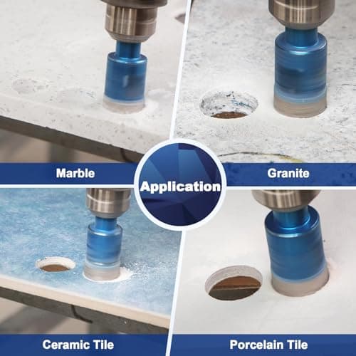 Dry Diamond Drill Bit Set,BRSCHNITT 2pcs/pack 25mm Diamond Hole Saw Core Drill Bit with Round Shank for Porcelain Tile Ceramic Stone Granite Marble,Round Shank Dry Drilling - Thumbnail 5