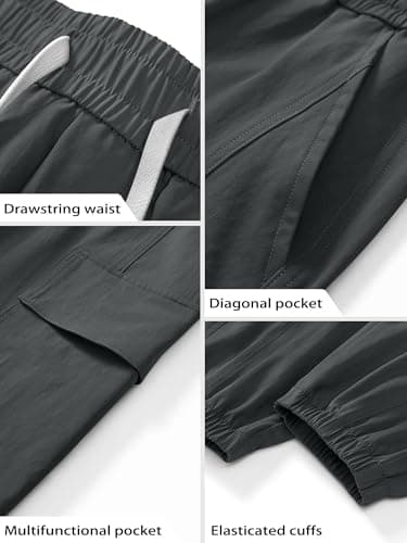 Crastimo Men Baggy Joggers Hiking Pants Elasticity Waist Drawstring Tapered Leg Chino 4 Pockets Cozy Boy Sweatpants Joggers Valentine Day Gray XXL - Thumbnail 5
