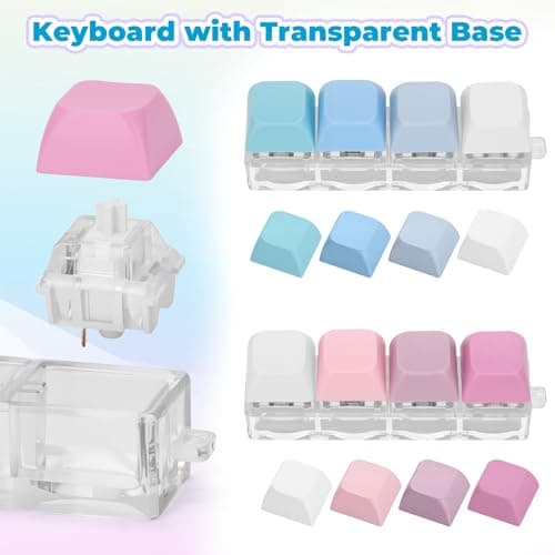 Netholid 2 PCS Keyboard Fidget Toys for Adults Silent and Loud Keyboard Clicker Keychain Sensory Toy for Anxiety Stress Relief Autism (Blue&Purple, 4 in 1-2P) - Thumbnail 4