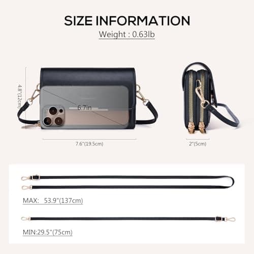 Roulens Small Crossbody Bag for Women,Cell Phone Purse Women's Shoulder Handbags Wallet Purse with Credit Card Slots - Thumbnail 5