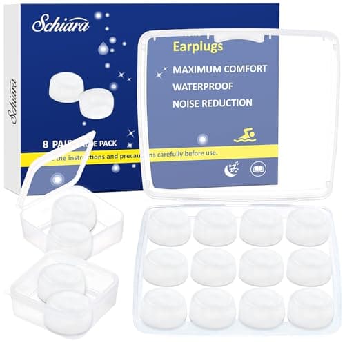 Schiara Ear Plugs for Sleeping, 8 Pair(16 Pieces) Moldable Noise Cancelling Silicone Earplugs for Swimming, Snoring, Sleep and Studying - Image 1