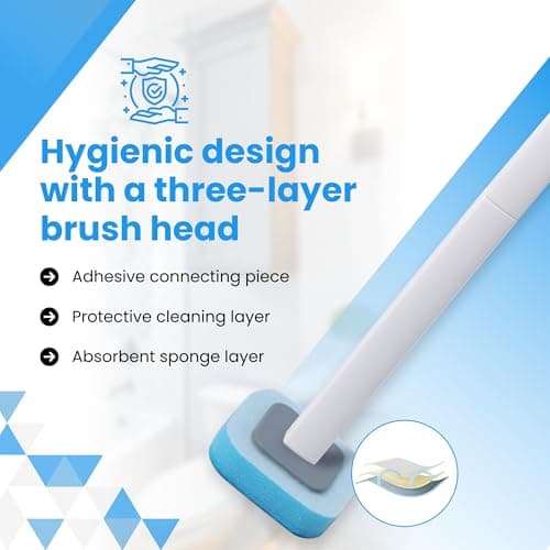 WizardFlush Toilet Brush - Disposable Toilet Bowl-Cleaner for Bathroom - Scrub Brush for Toilet - Space Saving for Storage - Deep Cleaning Wand - Easy to Assemble - Thumbnail 2