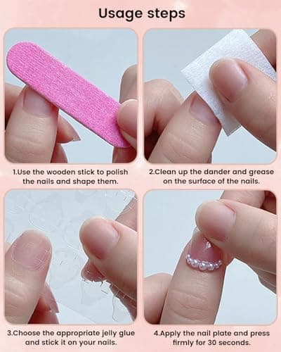 Molirex 48 Pcs Press On Nails with Toenails Almond Nails Press Ons in 12 Sizes, 2 Pack Nail Kit Nude - Thumbnail 6