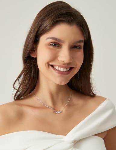 EAMTI 925 Sterling Silver Necklace for Women Cubic Zirconia Simple Pendant Necklace Dainty Jewelry Gifts for Women Birthday/Anniversary Day/Valentine’s Day - Thumbnail 6