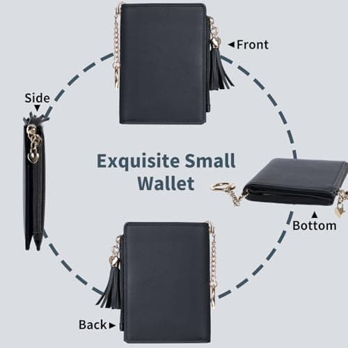 Gostwo Small Wallets for Women, Stylish Womens Wallet with ID Window, Zippered Coin Pocket and Tassel. Cute RFID Wallet for Women, ideal for Teen Girls, Commuters, and Women for Daily Use - Thumbnail 6