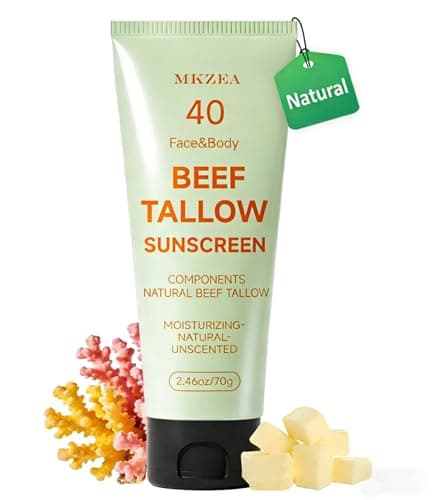 Beef Tallow Reef Safe Sunscreen SPF 40 for Face, Travel Size Natural Organic Non-Greasy Lightweight Formula For Women & Men, Summer Outdoor Sports Beach Home Office Daily Use, 2.46 OZ - Image 1