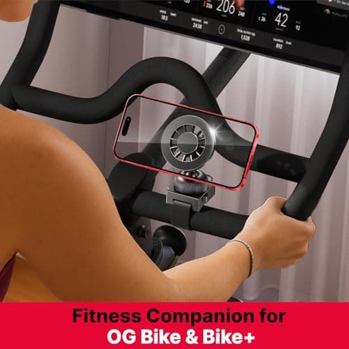 Magnetic Phone Holder Compatible with Peloton Bike&Bike Plus, Magnet Phone Mount Compatible with MagSafe, with Adjustable Strap for Bike Accessories, Gym Equipment, Treadmill, Stroller, Shopping Cart - Thumbnail 2