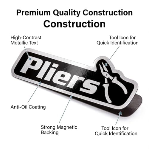 15-Pack Magnetic Tool Box Labels with Visual Icons, Upgraded 3D Magnetic Toolbox Labels for Fast ID, Tool Box Magnets for Steel Chests, Narrow Drawers & Garage Organization, Practical Gift for Men - Thumbnail 4