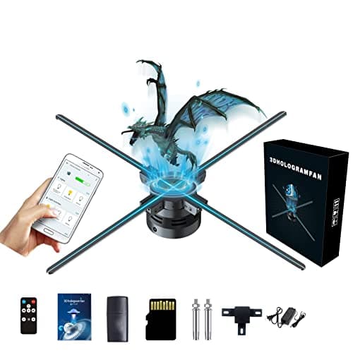 3D Hologram Fan,27.5“ Christmas Tree Holographic Fan Advertising Display with Remote,Hologram Projector with 700 Video Library,70CM Hologram Fan HD LED for Business Store Signs,Halloween - Thumbnail 4