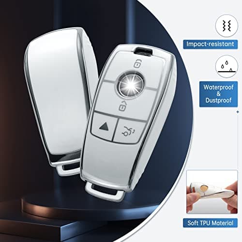 YO&YOYE for Mercedes Key Fob Cover with Keychain, Soft TPU Key Case Protection Shell Fit for Benz A-Class C-Class G-Class 2017-2020 E-Class S-Class - Thumbnail 3