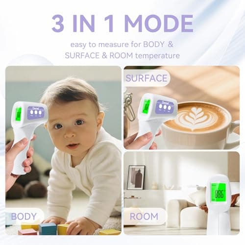 Berrcom 3-in-1 Non-Contact Infrared Forehead Thermometer, Purple - Thumbnail 6