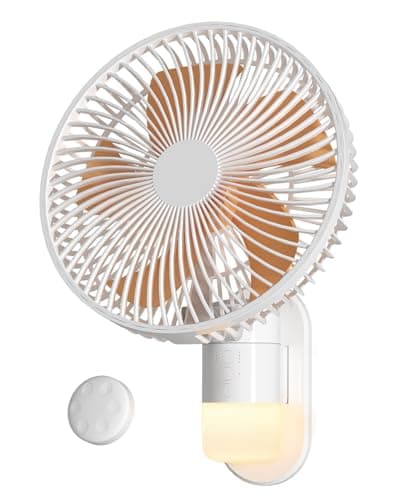 10” Wall Mount Fan with Light & Remote Control for Small Spaces, RV Fan with 30dB Quiet, 20ft Powerful Airflow , Timer,90° Auto Oscillating,4 Speeds,180° Adjustable Tilt for RV/Bedroom/Bathroom/Office - Image 1