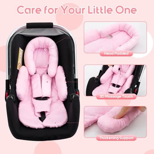 Infant Insert with Shoulder & Crocth Pads, Extra Soft Baby Car Seat Cushion - Thumbnail 5