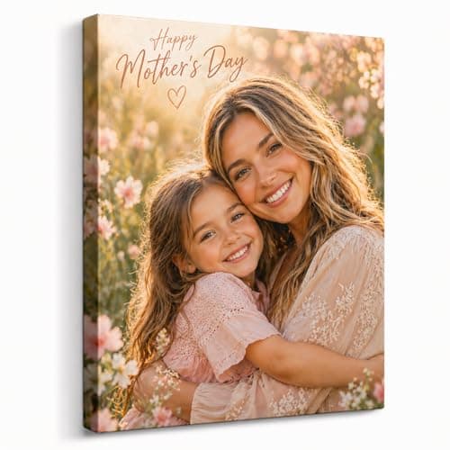 Custom Canvas Prints Personalized with Your Photo, Mothers Day Gifts for Mom, Ships Next Day Ready to Hang, Made in USA – Ideal for Wedding, Baby, Family Portrait & Pet Memorial Gifts (18x24 Inch) - Image 1