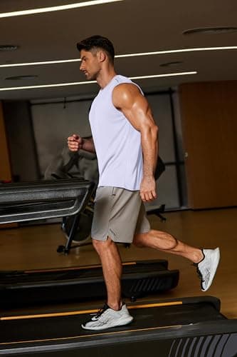 COOFANDY Men's Workout Tank Top Gym Muscle Shirts for Men Sleeveless Fitness Tshirt with Reflective Stripes White M - Thumbnail 3
