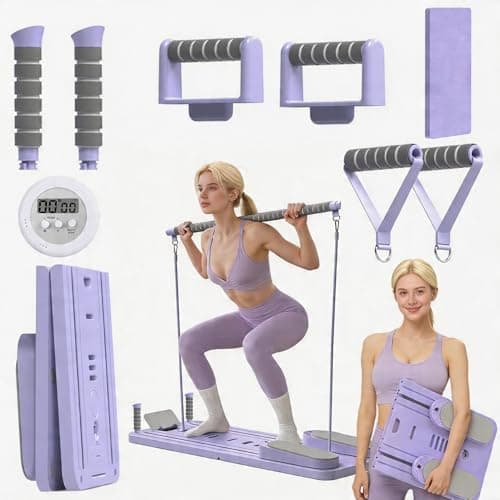 Pilates Board,Flo Pilates Portable Reformer 2026 , Pilates Board for Home Workout,Multi-Purpose Foldable Pilates Reformer Board, 9-in-1 Pilates Reformer Equipment with Timer for Fitness, and Exercise