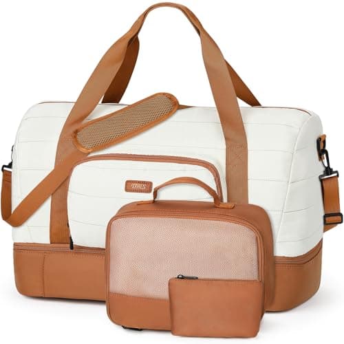 Weekender Bags for Women with Shoe Compartment, Travel Duffle with Toiletry Bag, Carry on Overnight Bag with Wet Pocket