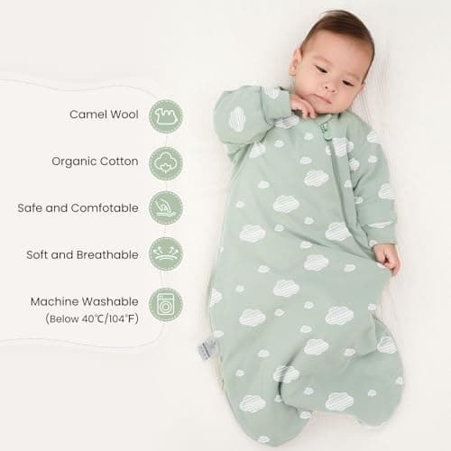Unisex Sleeping Bag for Babies and Toddlers 1.0 Tog Sleep Sack 0-6 Months, Baby Sleep Sack, Newborn Sleep Sack, Wearable Blanket Baby, One Piece Long Sleeves, Gifts for Toddlers - Thumbnail 2