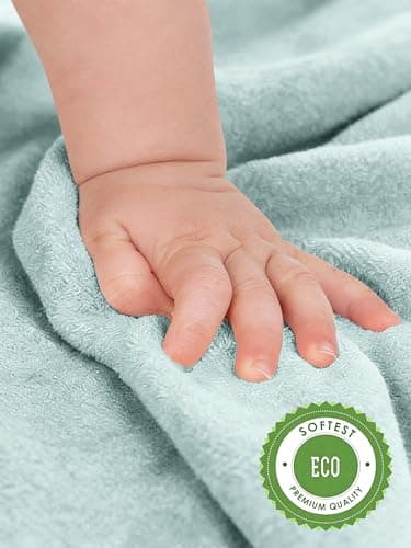 HIPHOP PANDA Baby Washcloths, Rayon Made from Bamboo - 2 Layer Ultra Soft Absorbent Newborn Bath Face Towel - Reusable Baby Wipes for Delicate Skin - Green, 6 Pack - Thumbnail 5