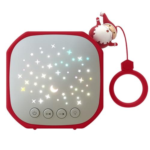 White Noise Sound Machine Baby with Star Projector | Portable Sound Music Soother for Kids & Infants | Perfect Baby Gifts for Christmas Themed Holiday Decor, Car, Travel (Santa Claus) - Image 1