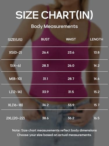 PINKMSTYLE Going Out Tops for Women Sexy Square Neck Double Lined Sleeveless Tank Top Summer Fashion Y2K T Shirt Rose Red XX-Large - Thumbnail 6