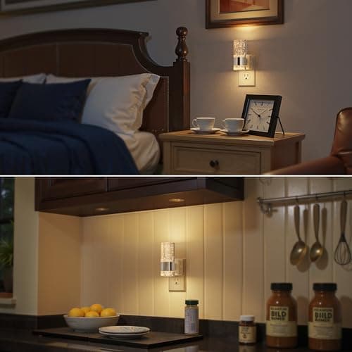 Briignite Night Light, 2 Pack Dimmable Night Lights Plug into Wall, Bubble Night Light with 0-100 LM Adjustable Brightness, Automatic Night Lights with Dusk to Dawn Sensor, for Bathroom Hallway - Thumbnail 4