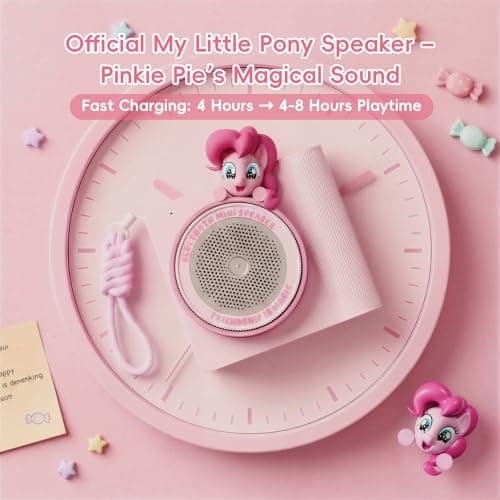 My Little Pony Mini Bluetooth Speaker, Portable Wireless, 10m Range, 5.5H Playtime, Type-C Charging, Pink - Thumbnail 3