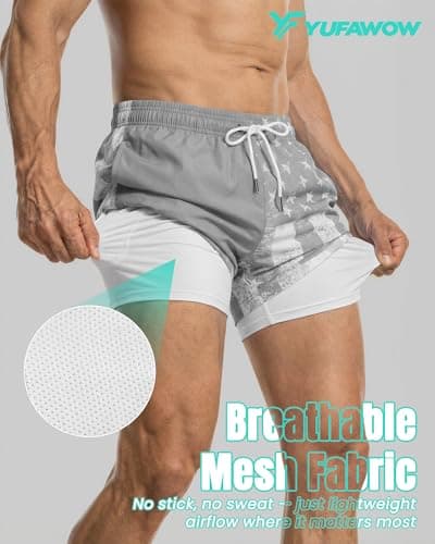 9 Inch Men Swim Trunks Compression Liner Quick Dry Male Swimwear Bikini Brief Swimsuit Bathing Suit Beach Board Surf Water Shorts Traje De Baño para Hombre Ropa Deportiva Chores Pantalonetas Shores - Thumbnail 4